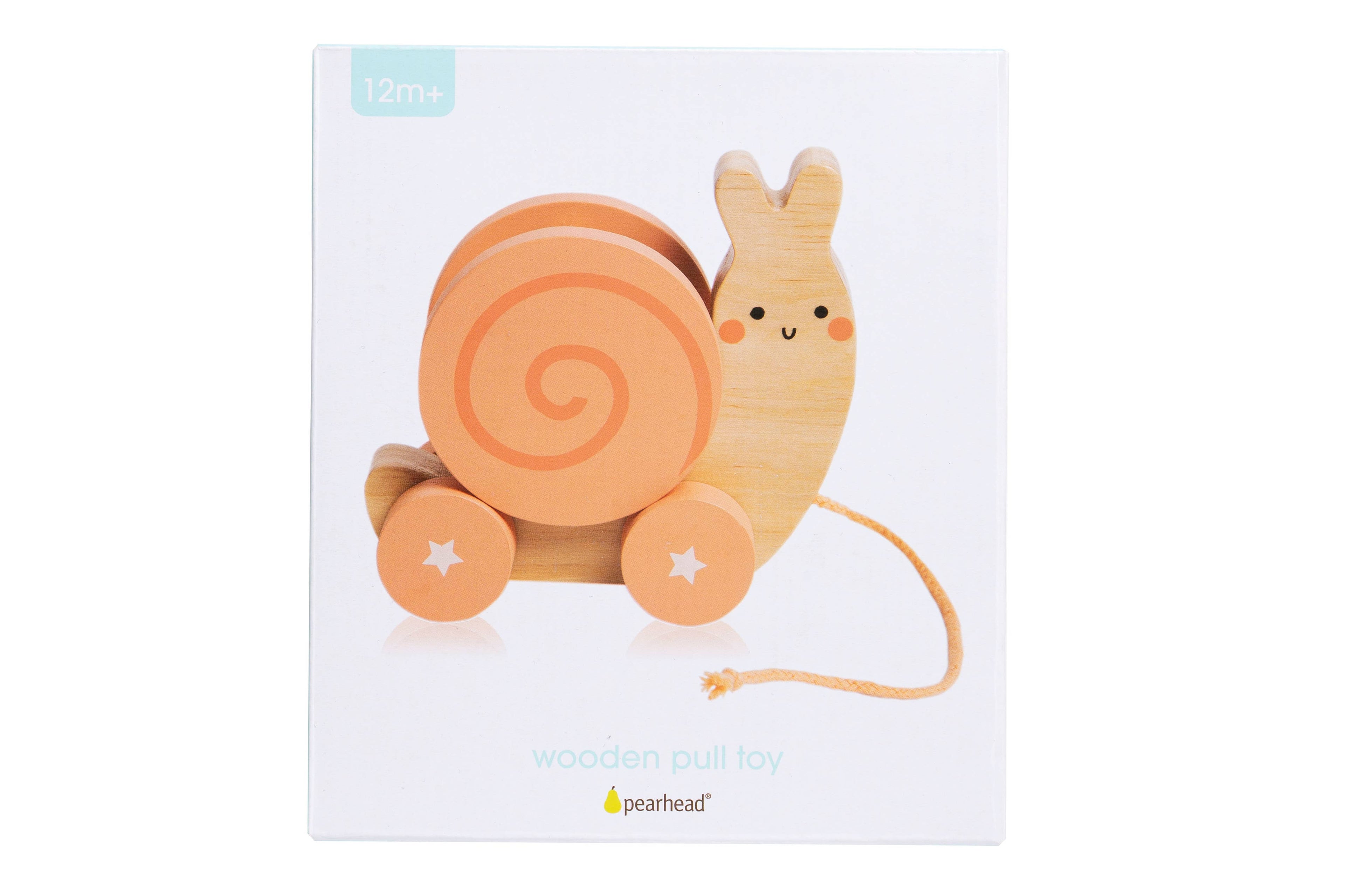Snail Wooden Pull Toy, Rattle Shell, Baby or Toddler Toy