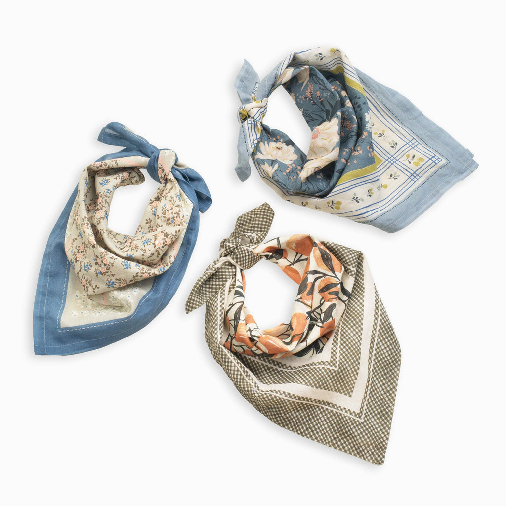 Flutterby Bandana | Orchard - Olive & Peach