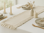 Canvas Ruffle Table Runner | Dining Table Runner