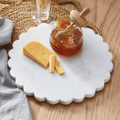 Scalloped Round Marble Board White Everyday