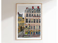 Hotel du Louvre Paris Print: Giclée Watercolor Illustration