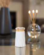 Concrete Safety Match Holder with Matches – White