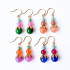 Colorful Beaded Earrings Mixed Glass Drop Bright Gift