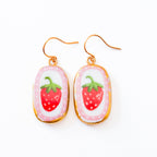 Strawberry Earrings Ceramic Pink Dangle Jewelry