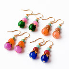 Colorful Beaded Earrings Mixed Glass Drop Bright Gift