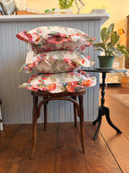 Vintage Ralph Lauren Floral Ruffled Pillow,  Beach house pattern – 16" x 16"