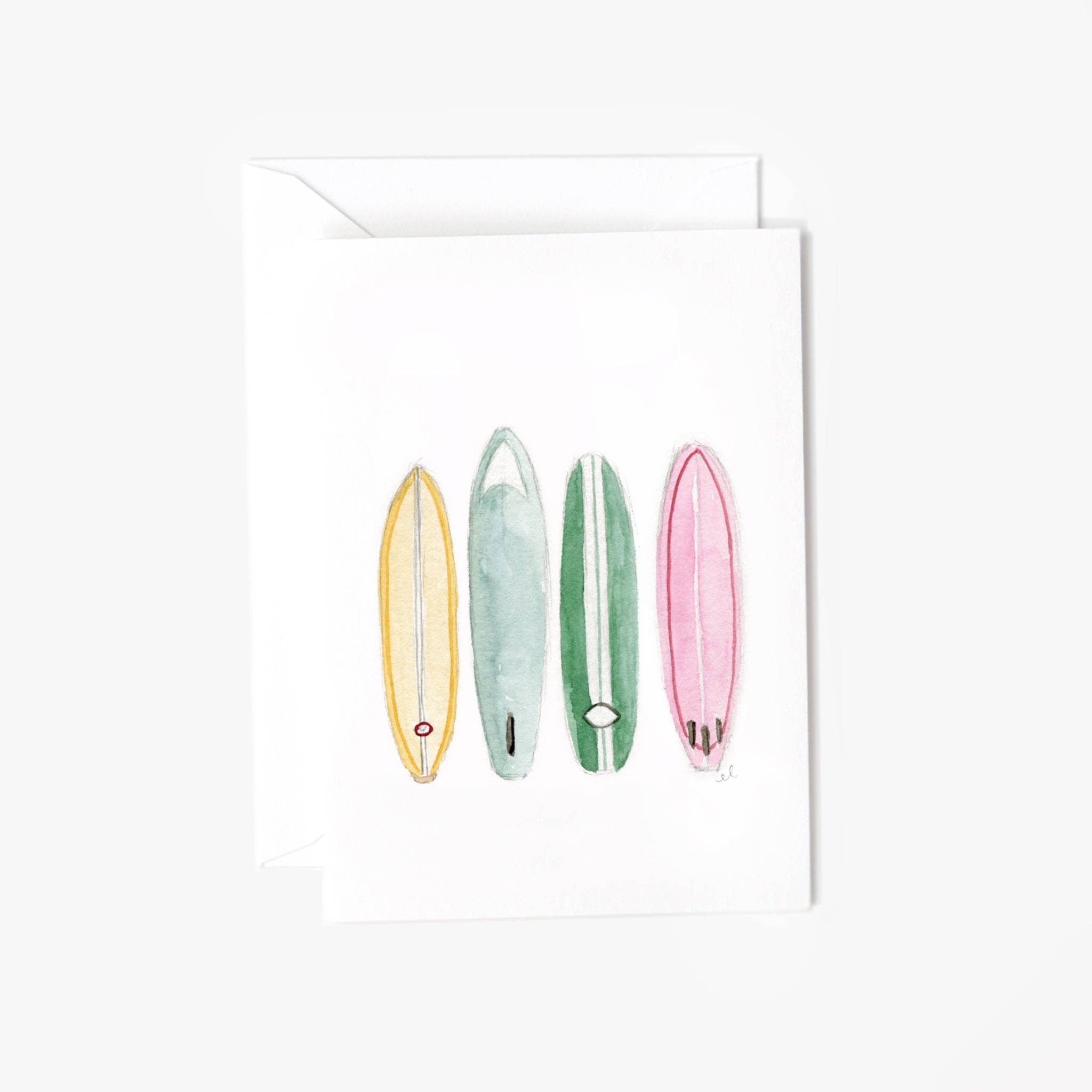 Surfboards tropical mini enclosure notecard
