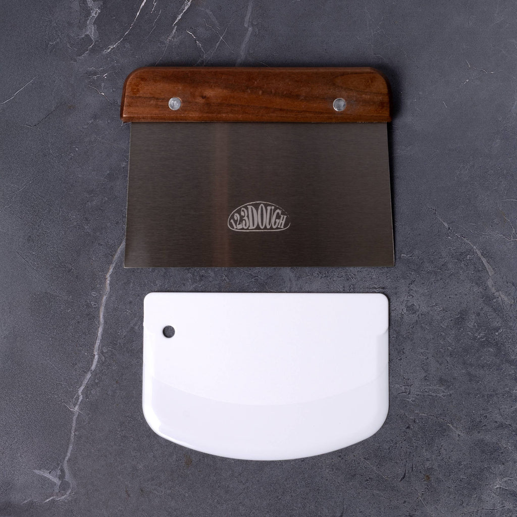 Stainless Steel + Plastic Dough Scraper Set