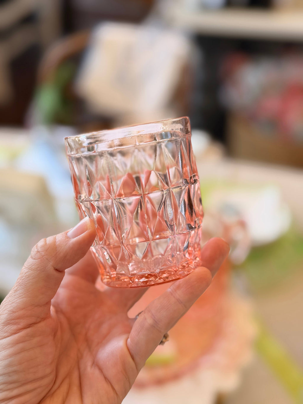 Pink Depression Glass Beverage Set - 6 Pieces