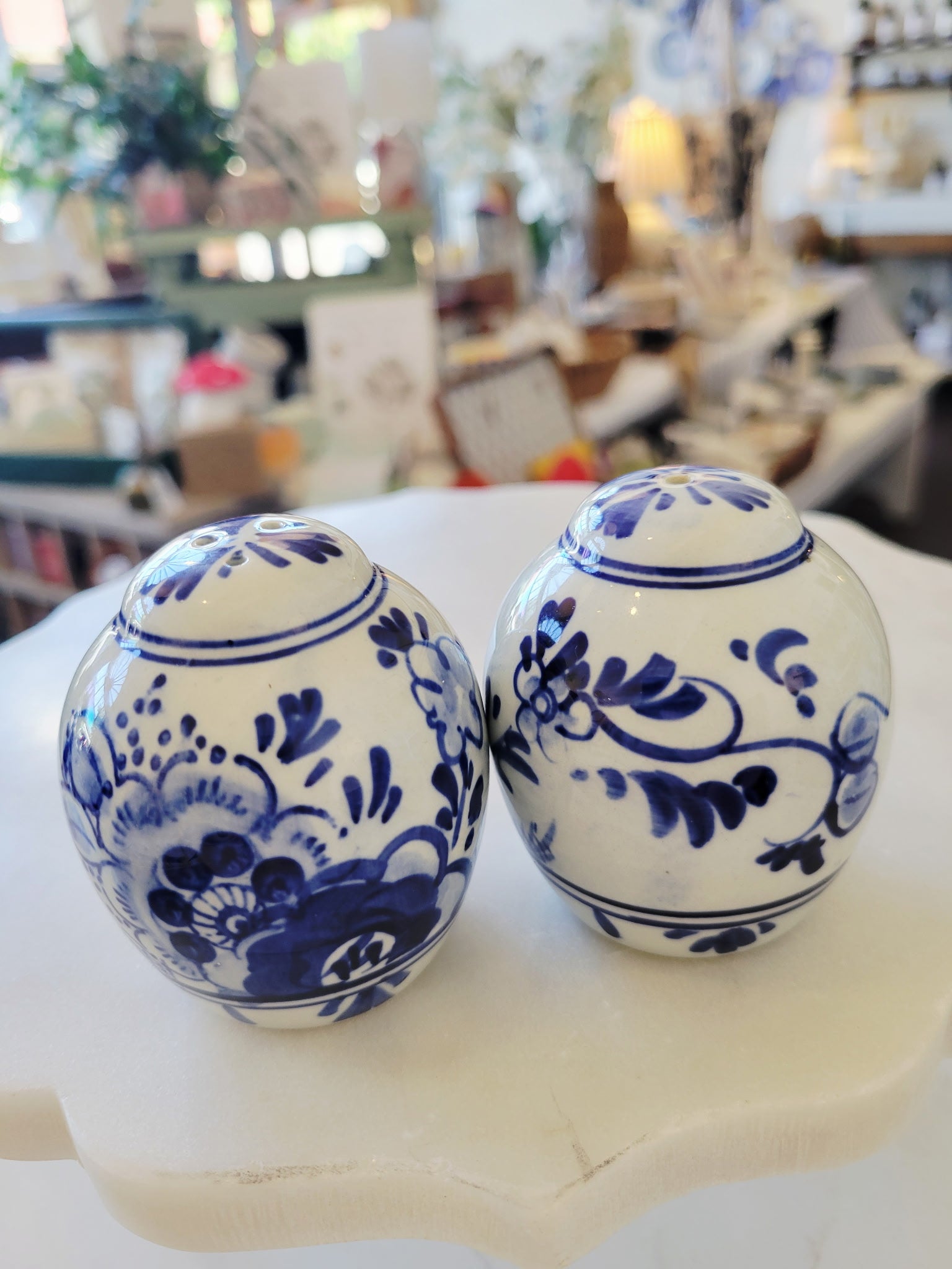 Vintage Blue & White Salt & Pepper Shakers