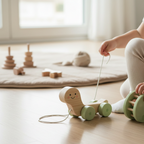 Turtle Wooden Pull Toy, Rattle Shell, Baby or Toddler Toy