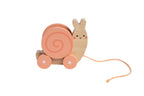 Snail Wooden Pull Toy, Rattle Shell, Baby or Toddler Toy