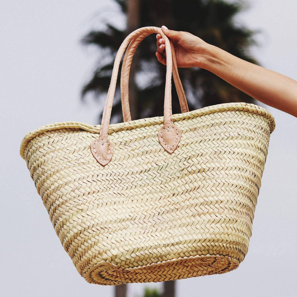 Straw Bag Handmade with leather, French Market