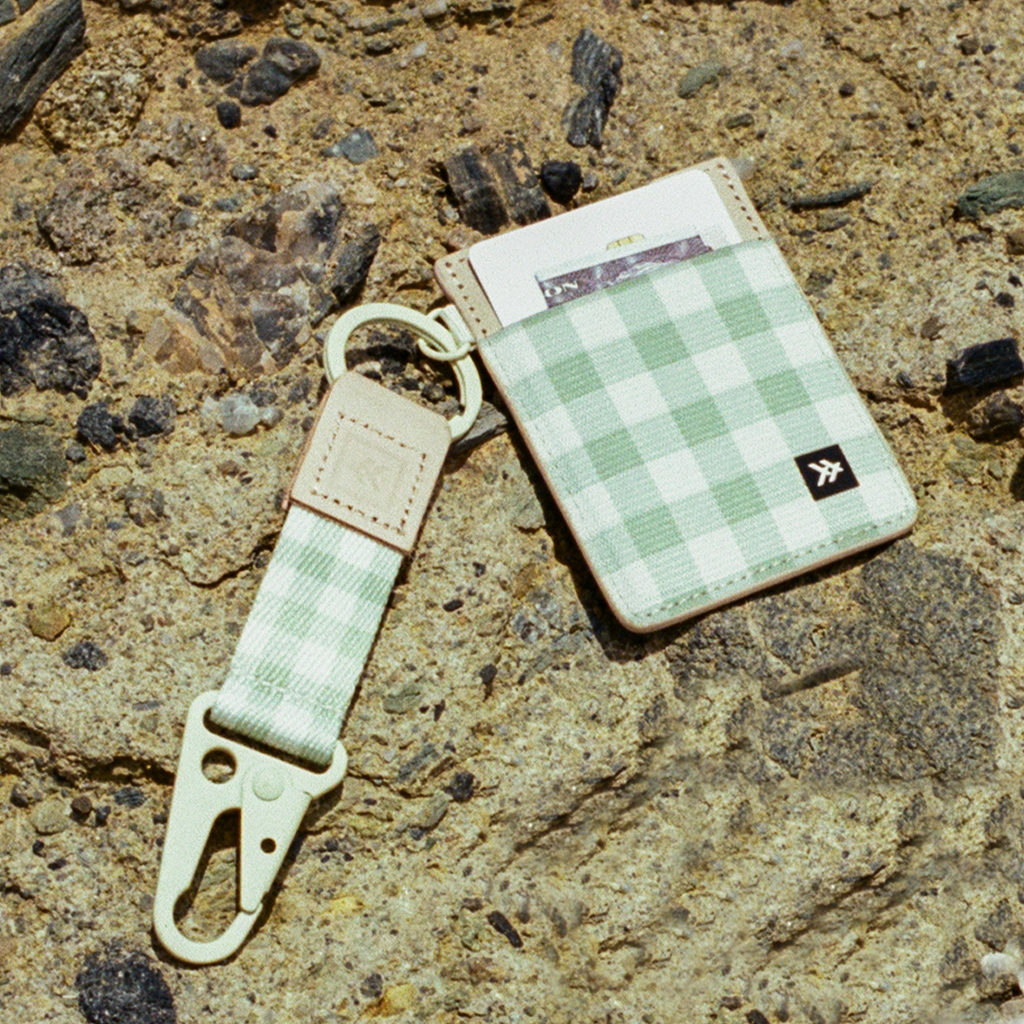 Green Gingham - Keychain Clip