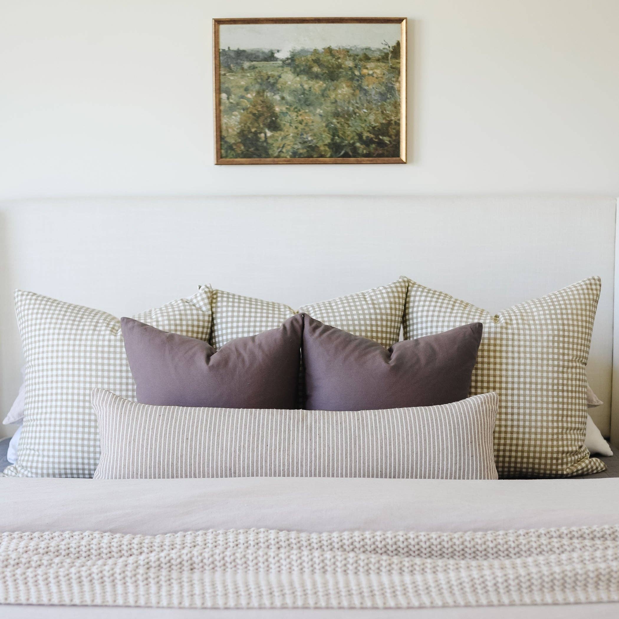 June In Tan Lumbar - 12x20" Pillow Cover