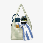 Green Gingham - Large Slouchy Shoulder Bag