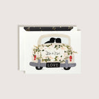Mr & Mrs Vintage Getaway Car Wedding Greeting Card