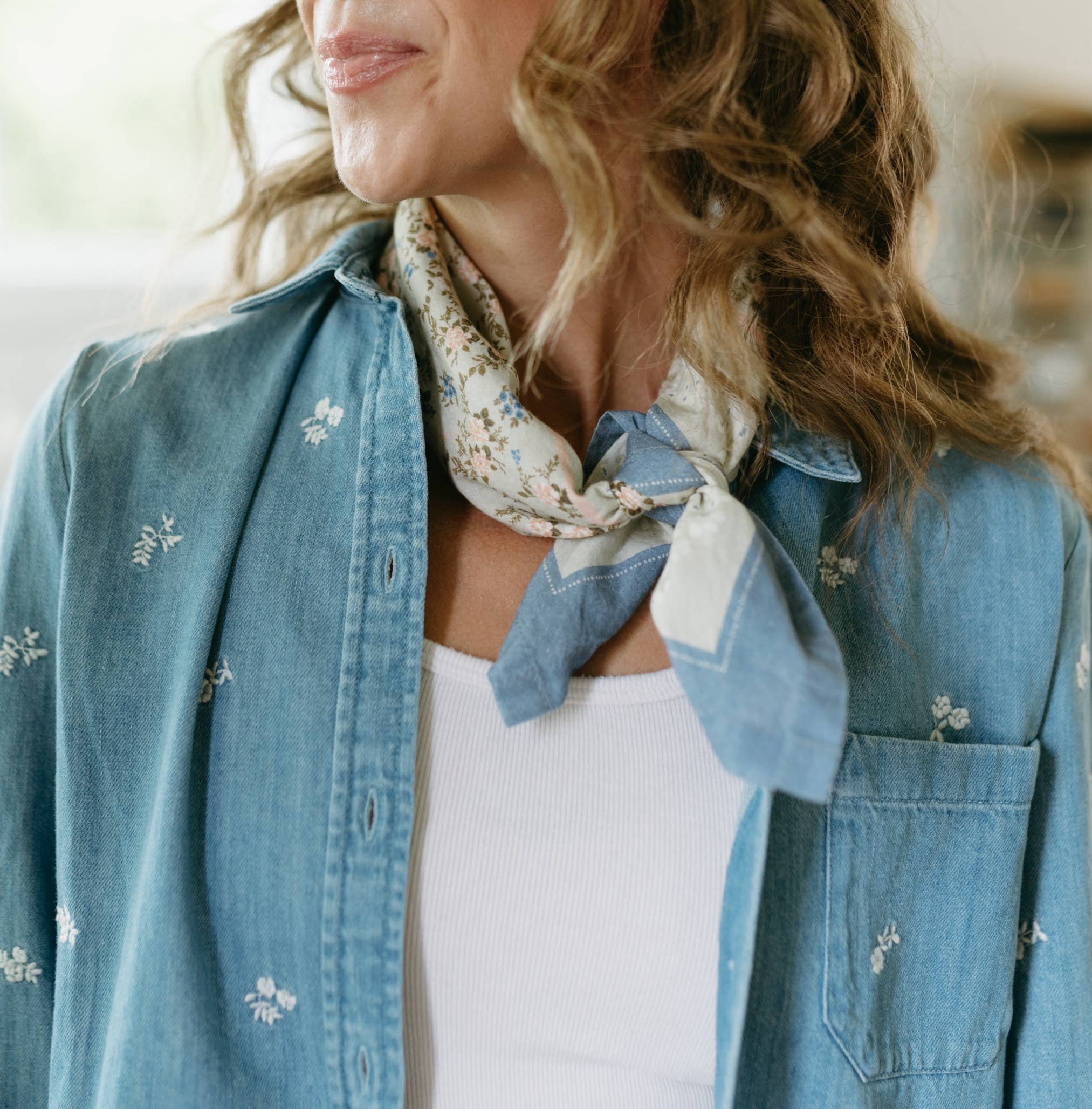 Flutterby Bandana | Bloom Field - Blue Floral