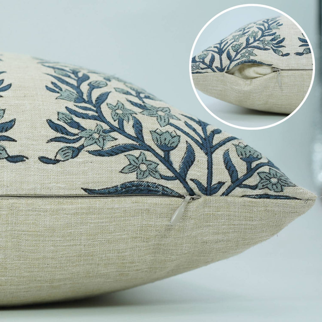 Bohemian Block Linen Blend Cushion Cover - Vrindavan 20X20
