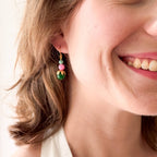 Colorful Beaded Earrings Mixed Glass Drop Bright Gift
