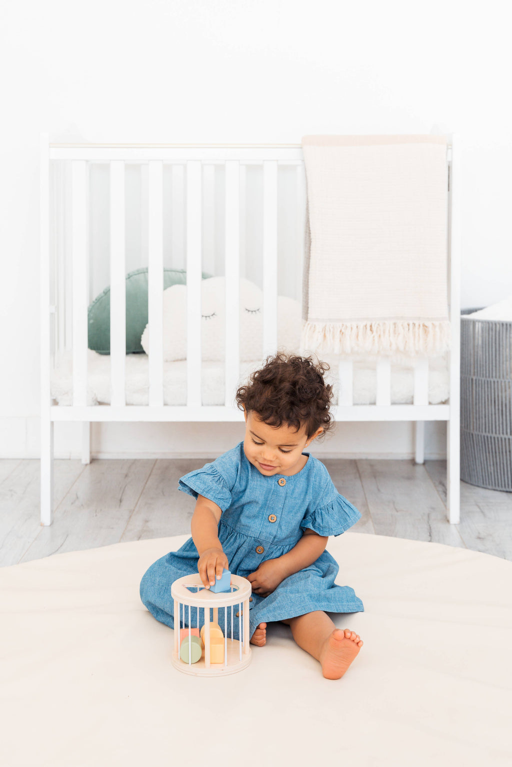 Wooden Shape Sorter, Toddlers Montessori Learning Toy