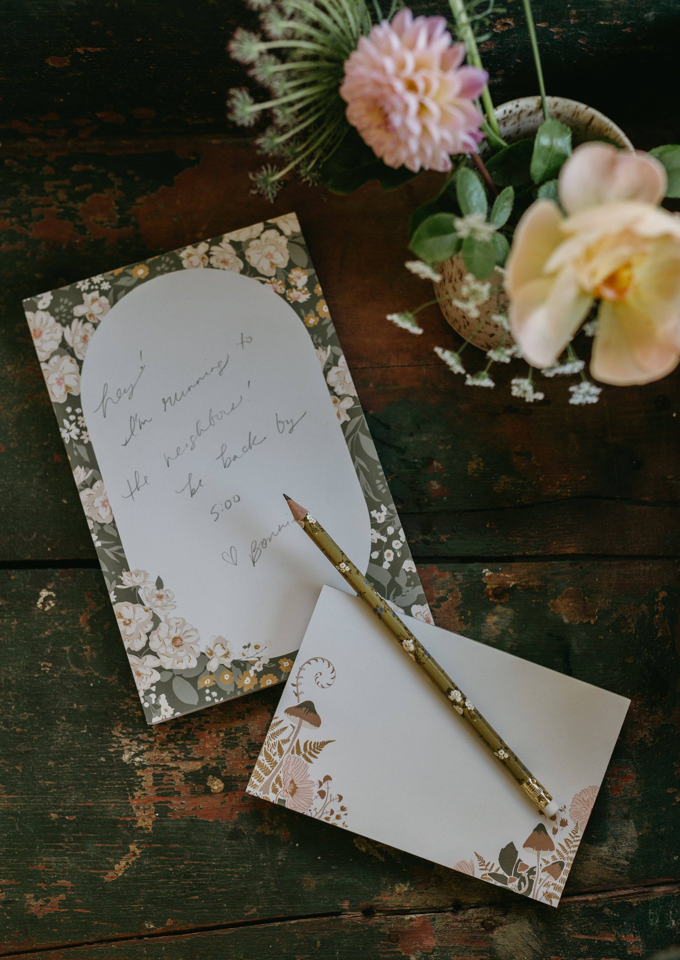 Blossom Large Notepad | Green Meadow Floral