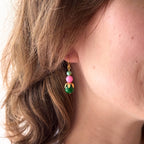 Colorful Beaded Earrings Mixed Glass Drop Bright Gift