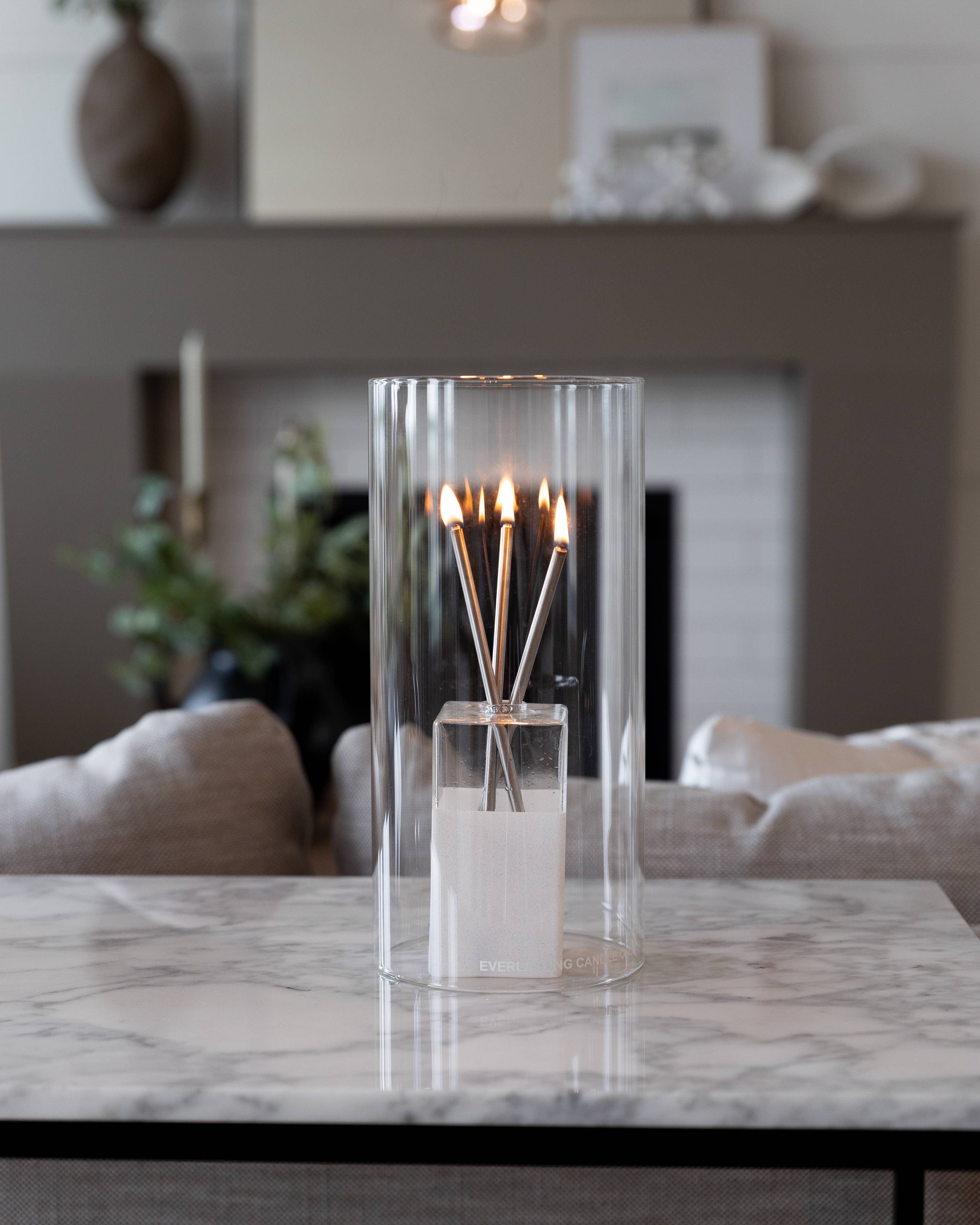 Glass Hurricane Vase for Candles – Clear